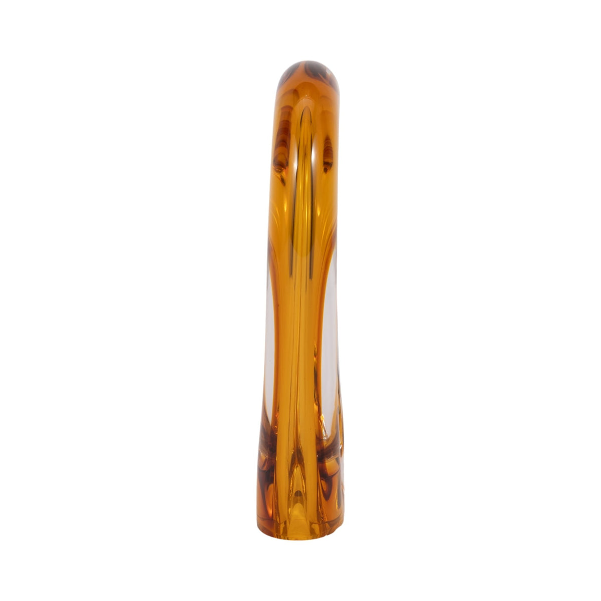 12" Zuri Cut-out Amber Art Glass Table Decors| Sagebrook Home