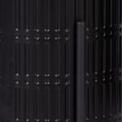 S/2 RIDGED PLANTERS IN METAL STAND, BLACK