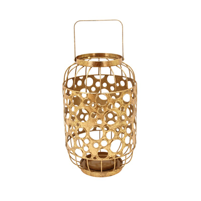 Metal Candle Lantern, Gold