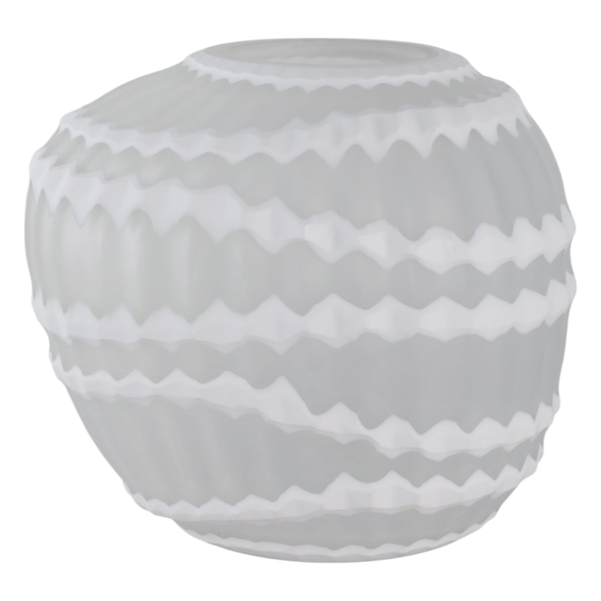 وارويك وعاء زجاجي محفور باللون الأبيض Warwick White Carved Glass Vase