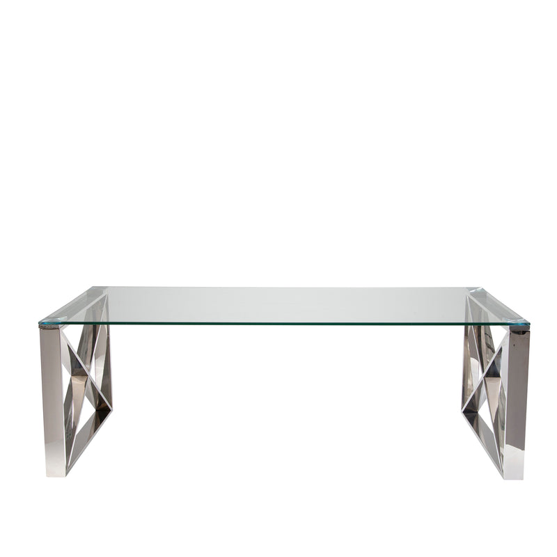 SILVER METAL/GLASS COCKTAILTABLE, KD