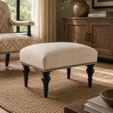 Classic Beige Patterned Ottoman
