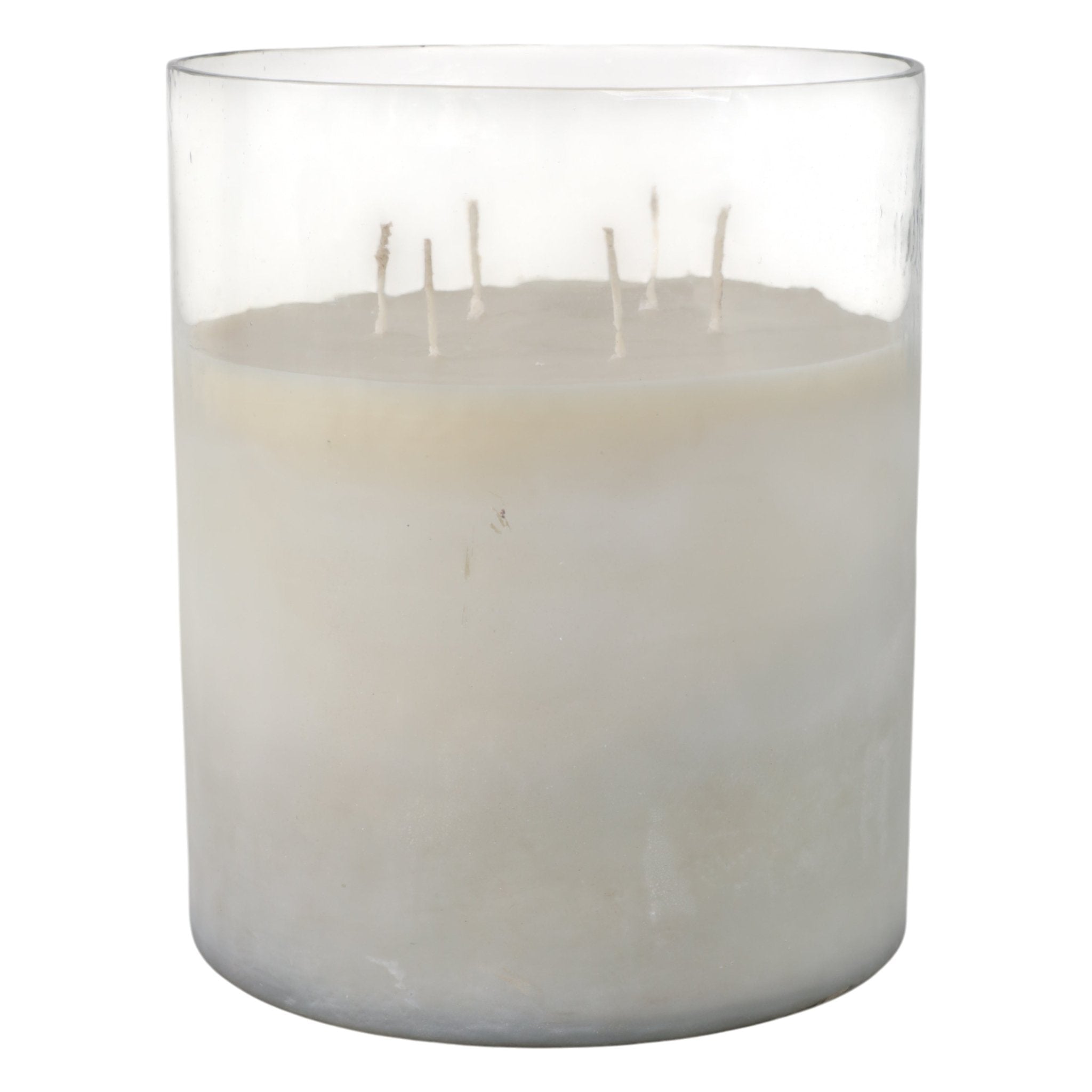 12x10" 349 Oz Jasmine Frosted Glass Candle, Clear Candle Holders| Sagebrook Home