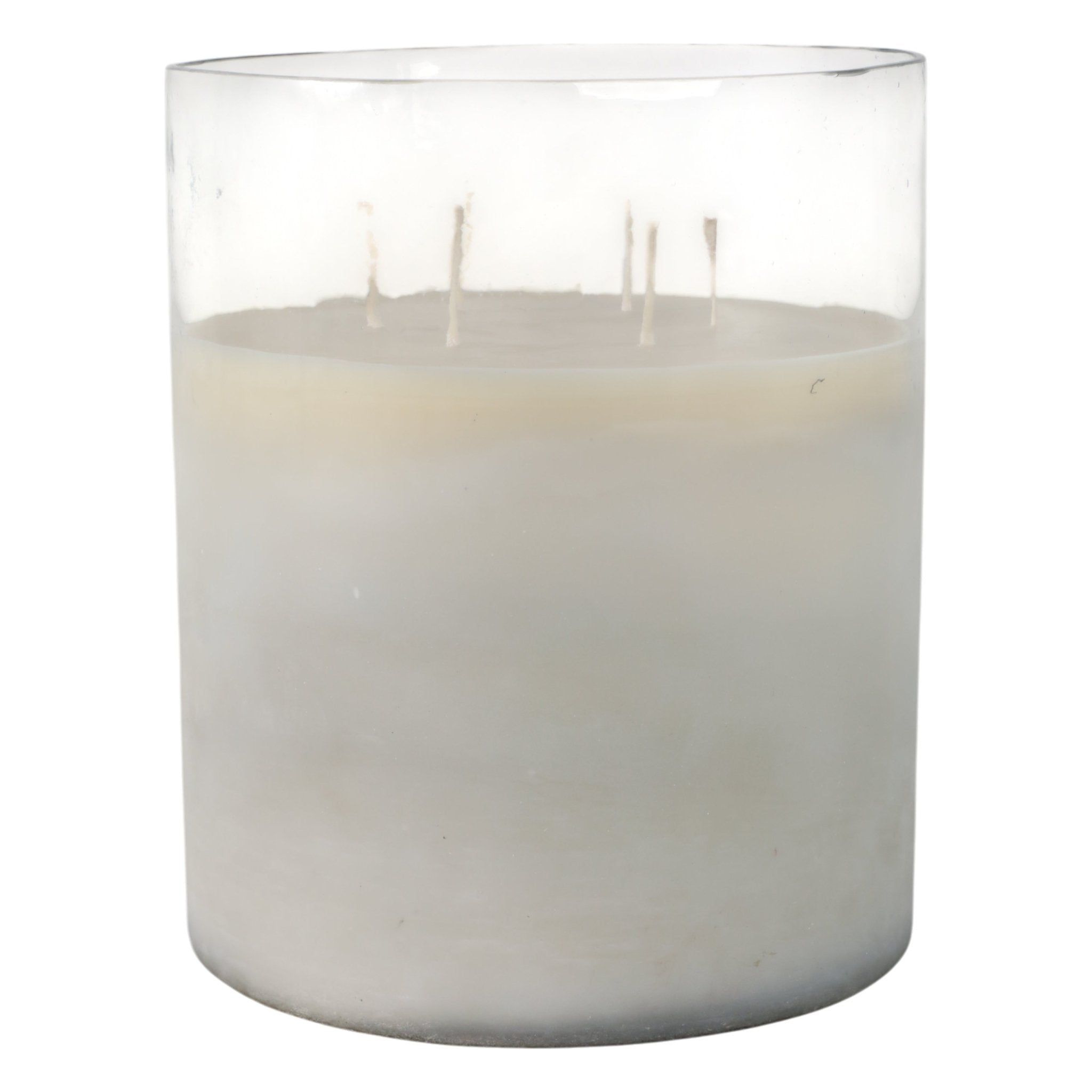 12x10" 349 Oz Jasmine Frosted Glass Candle, Clear Candle Holders| Sagebrook Home