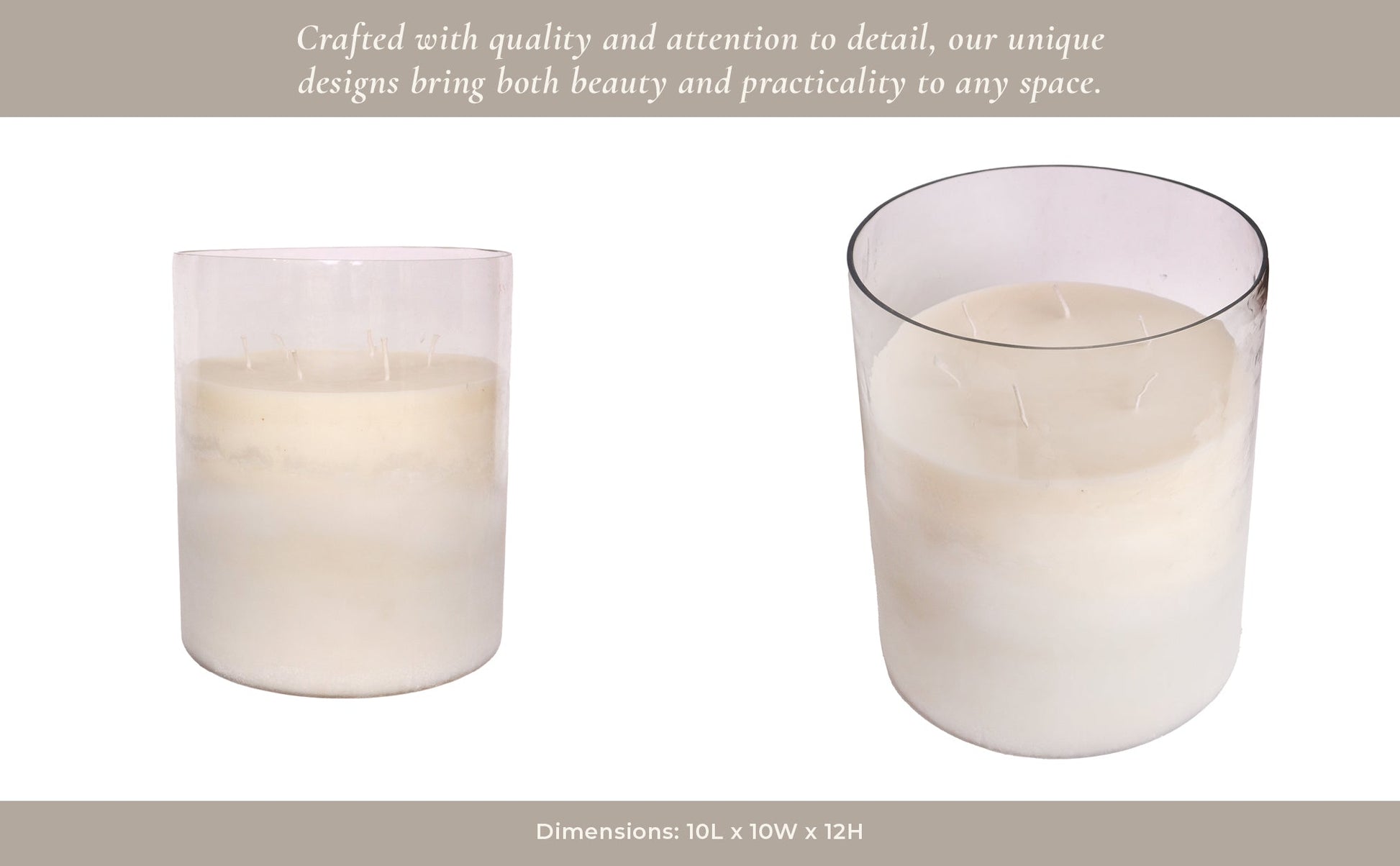 12x10" 349 Oz Jasmine Frosted Glass Candle, Clear Candle Holders| Sagebrook Home