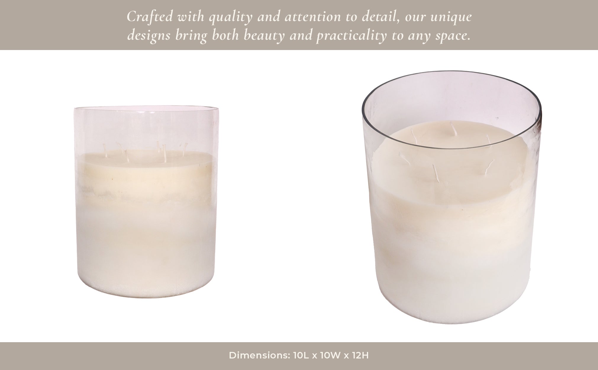 12x10" 349 Oz Jasmine Frosted Glass Candle, Clear Candle Holders| Sagebrook Home