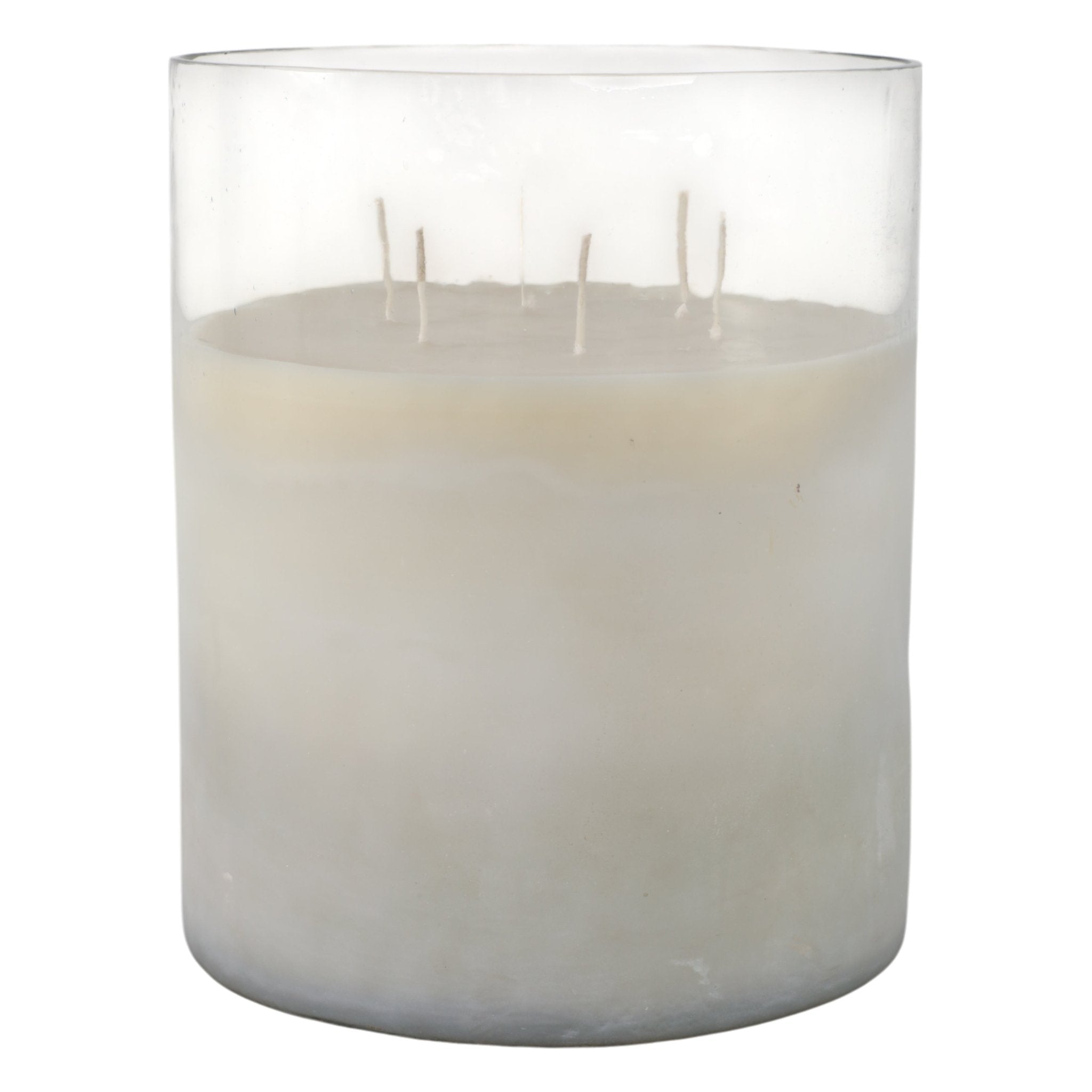 12x10" 349 Oz Jasmine Frosted Glass Candle, Clear Candle Holders| Sagebrook Home