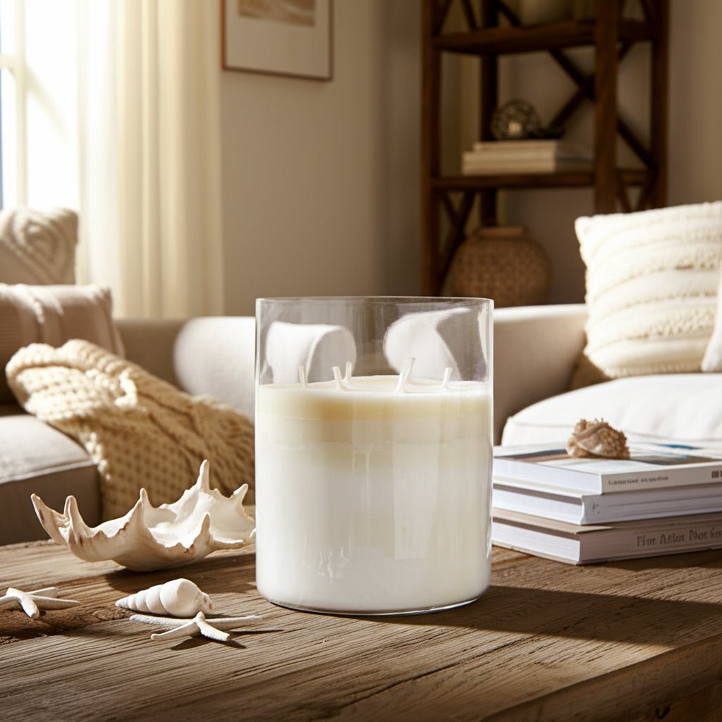 12x10" 349 Oz Jasmine Frosted Glass Candle, Clear Candle Holders| Sagebrook Home