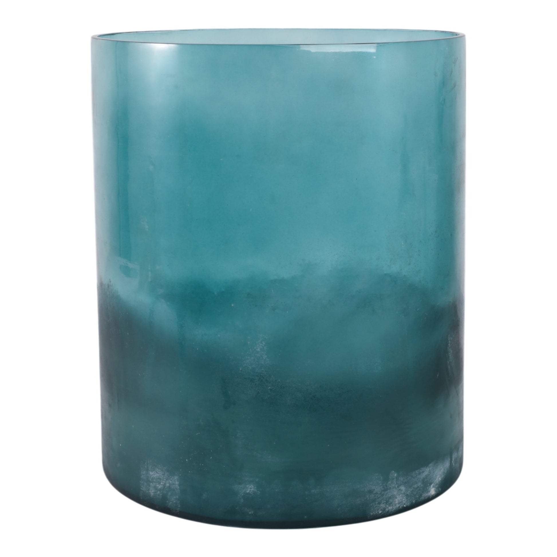 12x10" Frosted Bottom Hurricane, Blue Candle Holders| Sagebrook Home