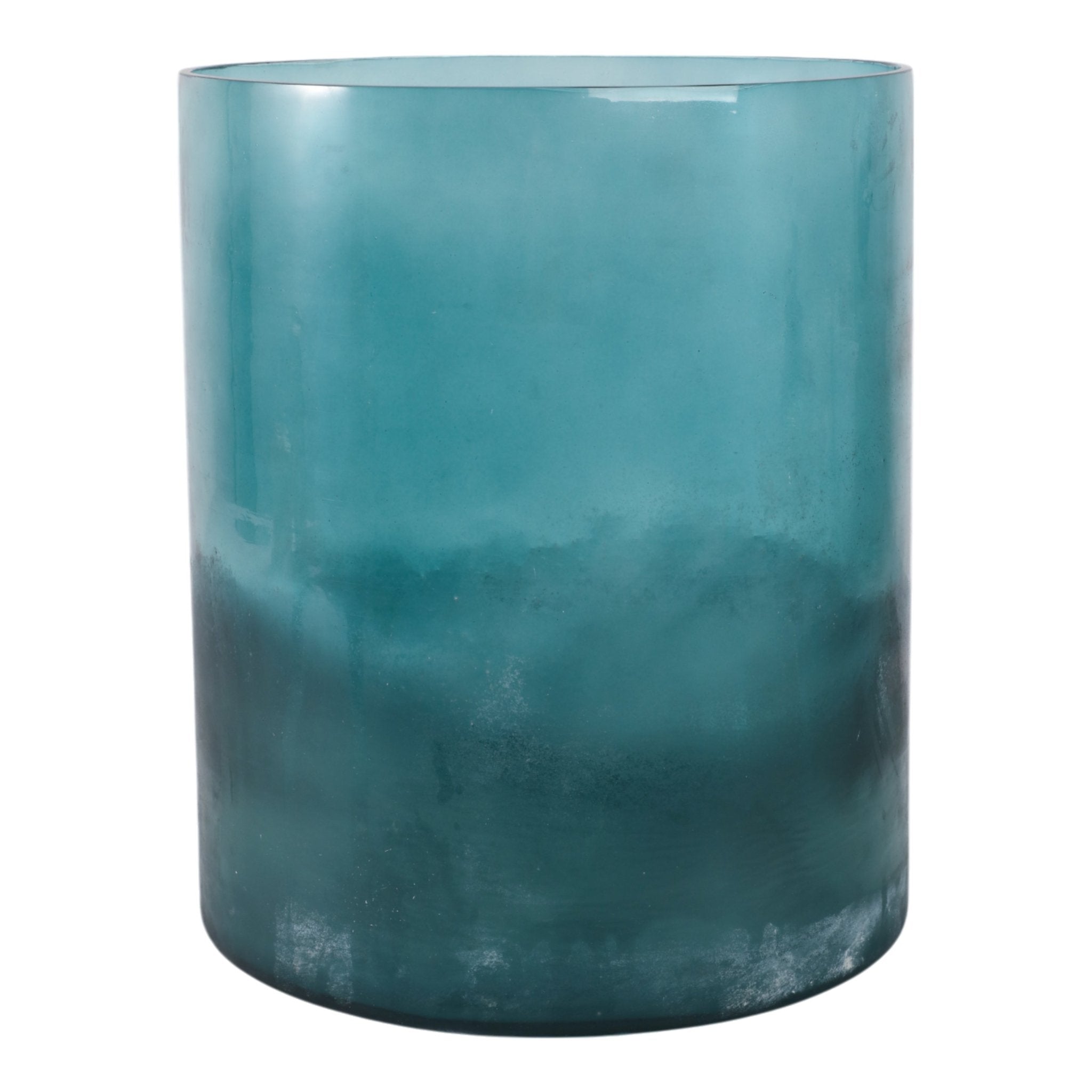 12x10" Frosted Bottom Hurricane, Blue Candle Holders| Sagebrook Home
