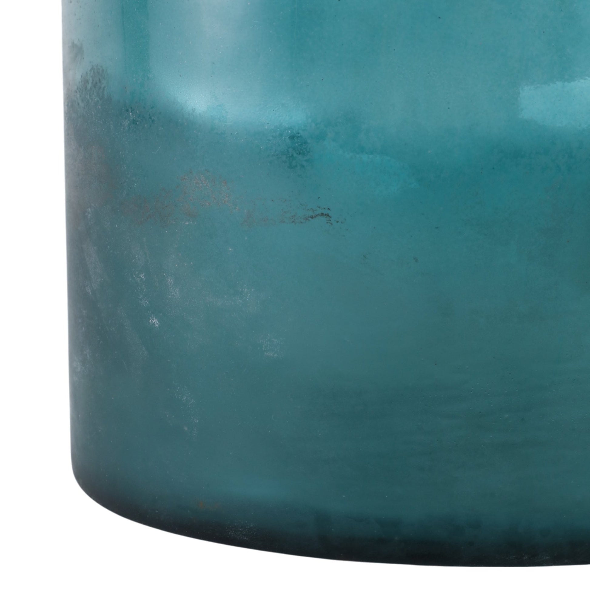 12x10" Frosted Bottom Hurricane, Blue Candle Holders| Sagebrook Home