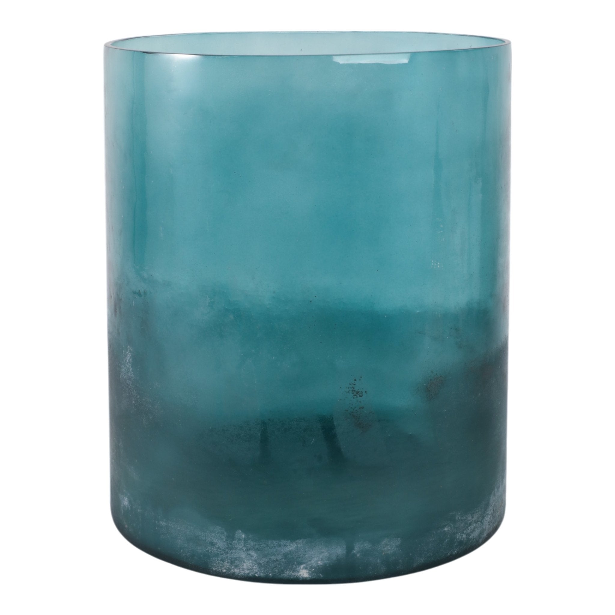 12x10" Frosted Bottom Hurricane, Blue Candle Holders| Sagebrook Home