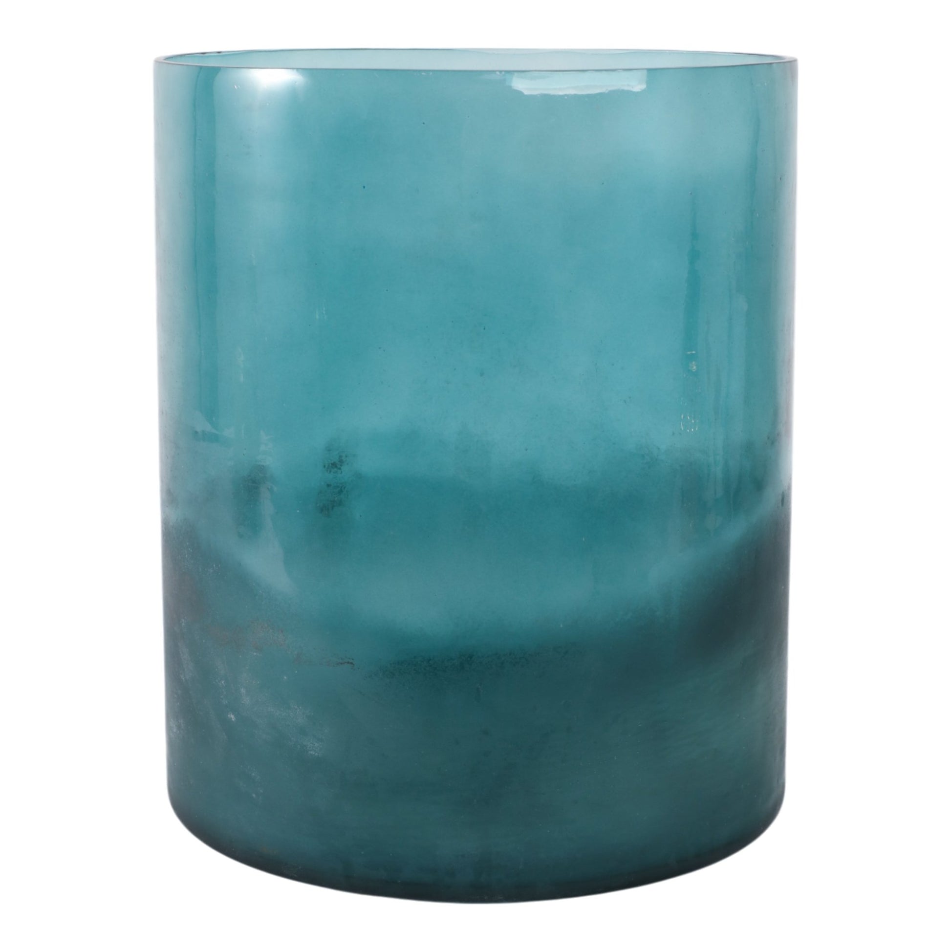 12x10" Frosted Bottom Hurricane, Blue Candle Holders| Sagebrook Home
