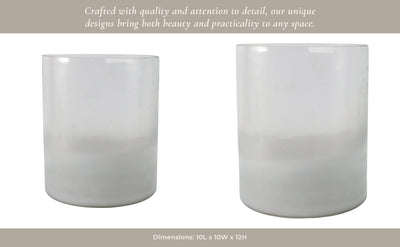 12x10" Frosted Bottom Hurricane, Clear - Al Rugaib Furniture