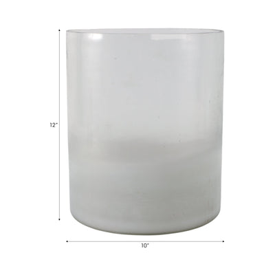 12x10" Frosted Bottom Hurricane, Clear - Al Rugaib Furniture