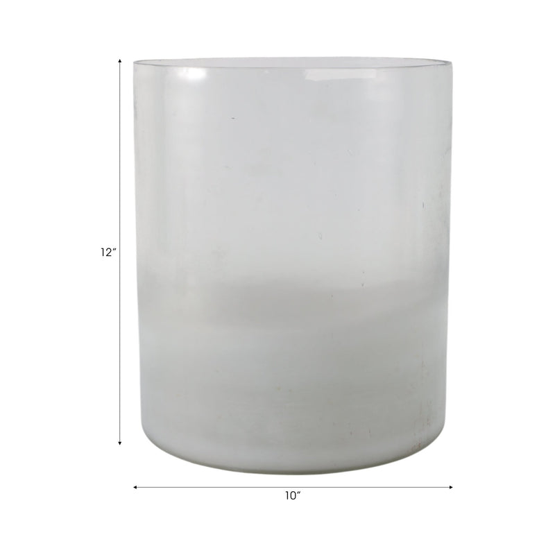 12x10" Frosted Bottom Hurricane, Clear - Al Rugaib Furniture