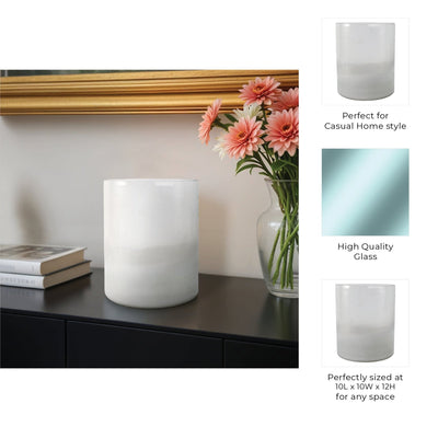 12x10" Frosted Bottom Hurricane, Clear - Al Rugaib Furniture