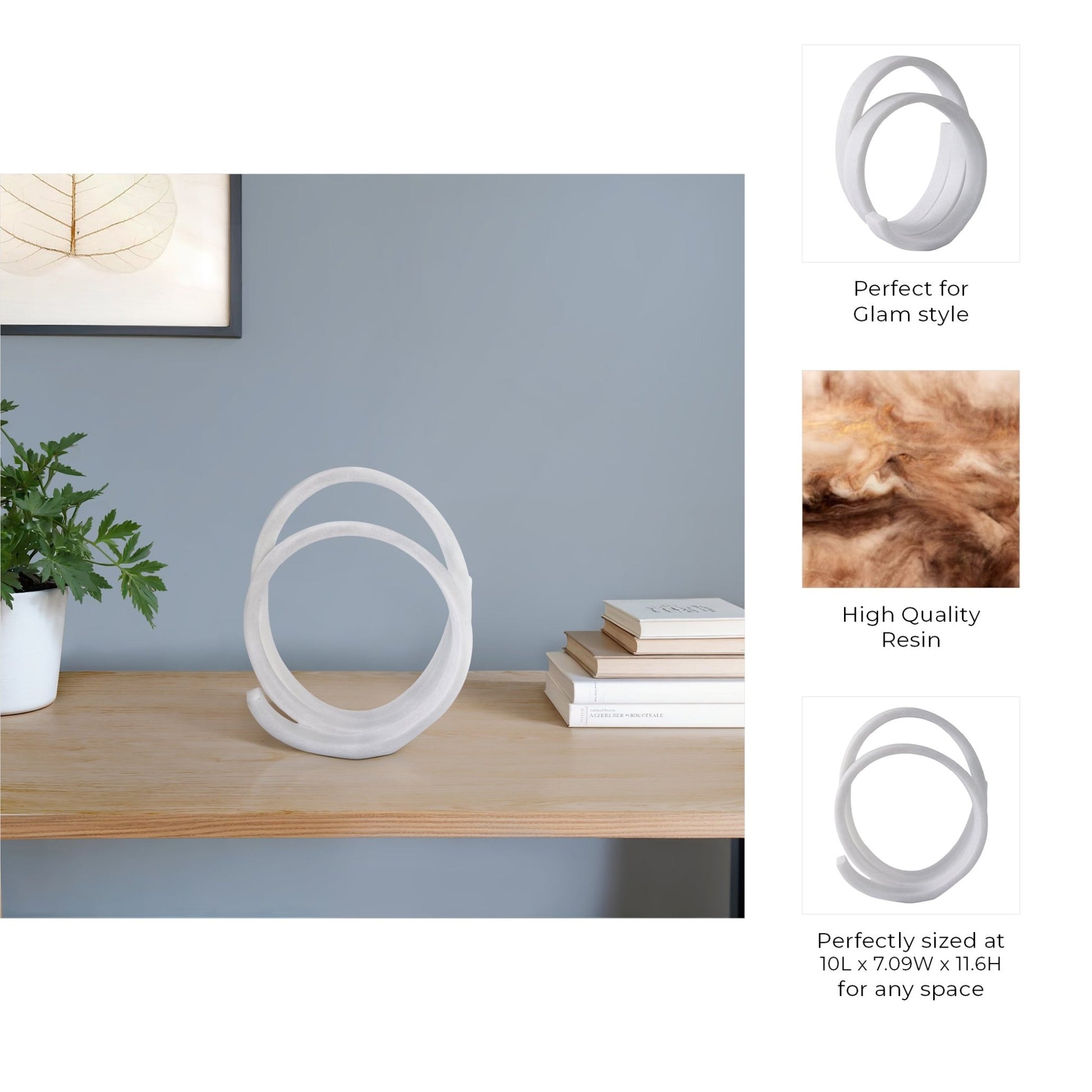 12X10" LOOPY RESIN OBJECT, WHITE Table Decors| Sagebrook Home