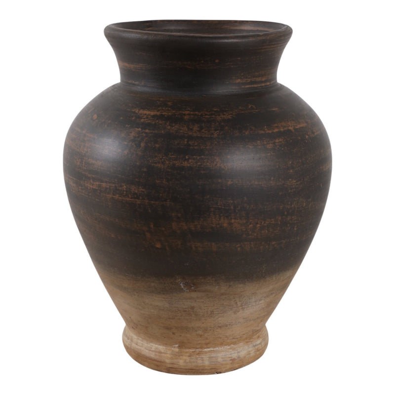 12x10" Traditional Terracotta Vase,chocolate Brown - Al Rugaib Furniture