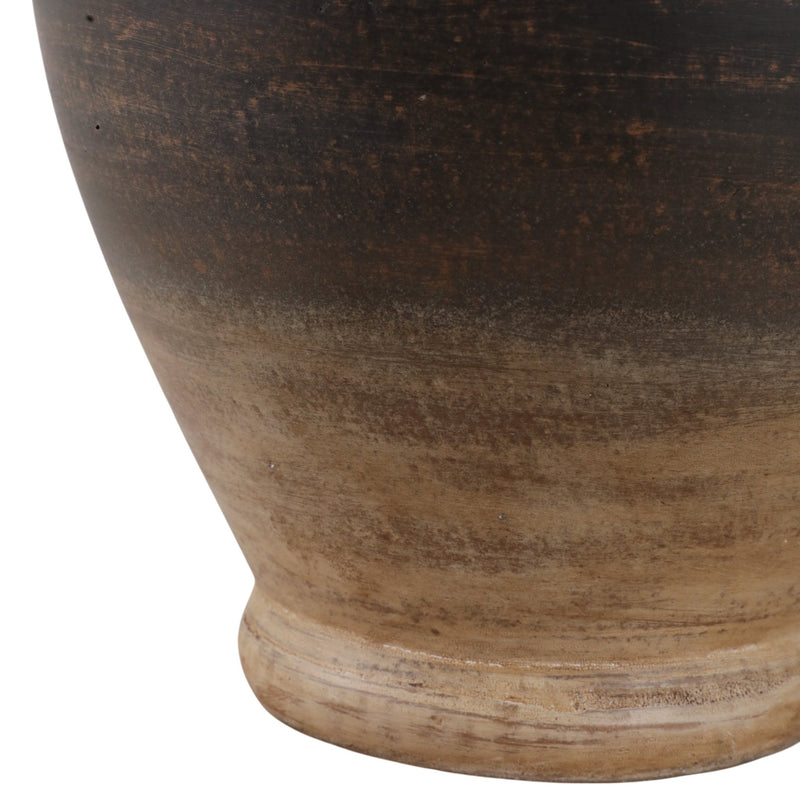 12x10" Traditional Terracotta Vase,chocolate Brown - Al Rugaib Furniture