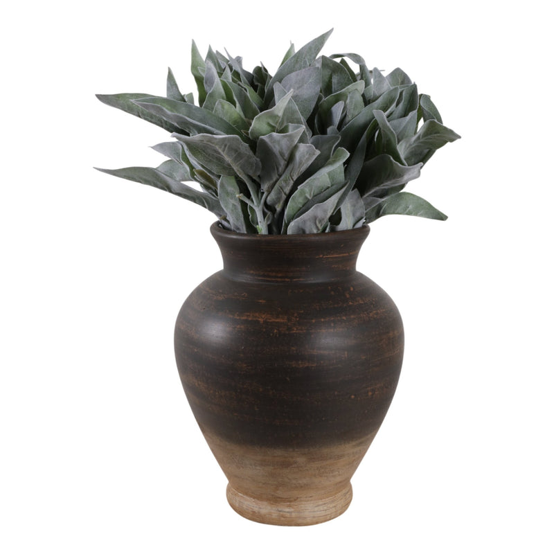12x10" Traditional Terracotta Vase,chocolate Brown - Al Rugaib Furniture