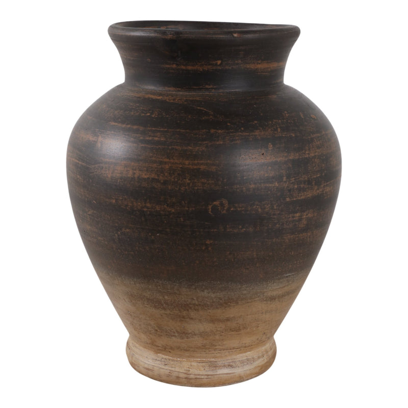 12x10" Traditional Terracotta Vase,chocolate Brown - Al Rugaib Furniture