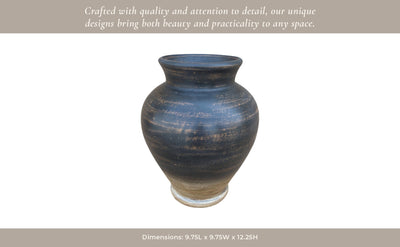 12x10" Traditional Terracotta Vase,chocolate Brown - Al Rugaib Furniture