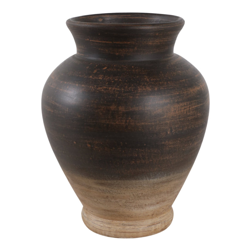 12x10" Traditional Terracotta Vase,chocolate Brown - Al Rugaib Furniture
