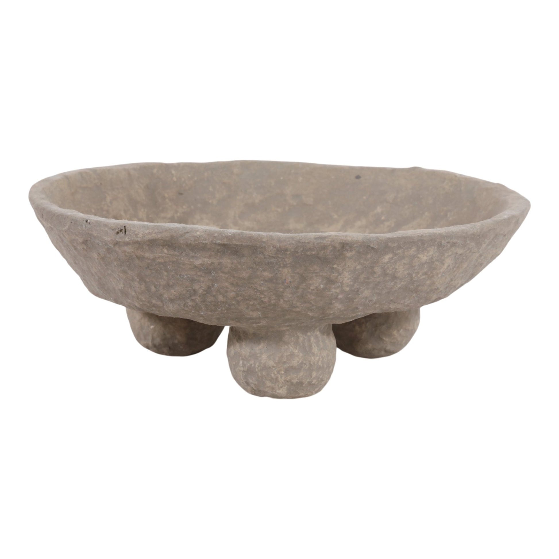 12x12" Paper Mache Knobby Footed Bowl, Taupe Bowl| Sagebrook Home