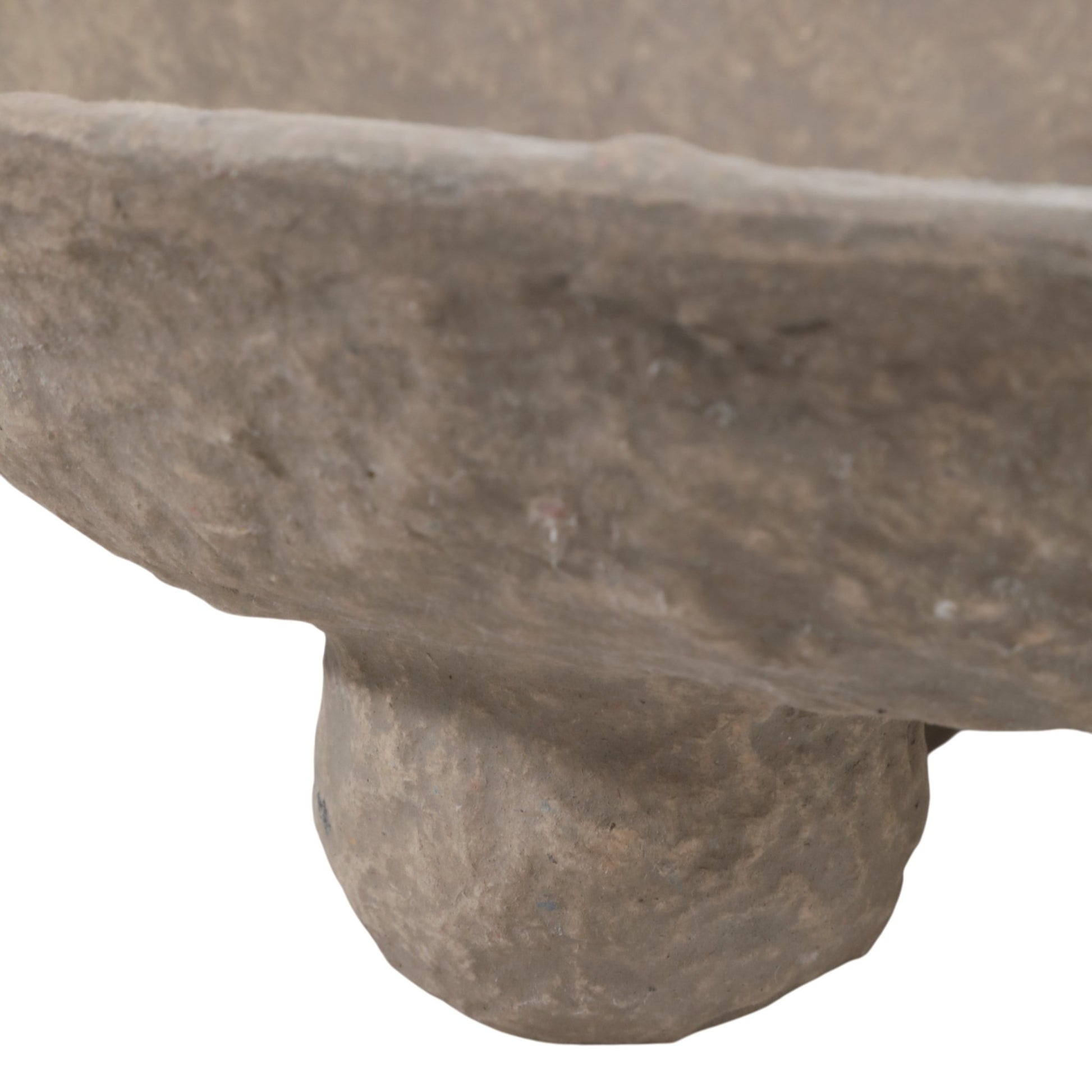 12x12" Paper Mache Knobby Footed Bowl, Taupe Bowl| Sagebrook Home