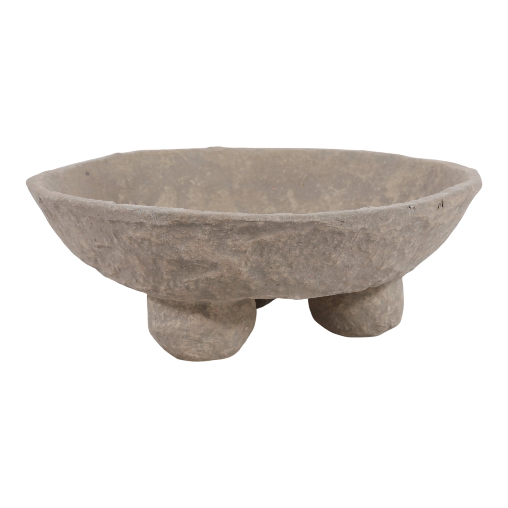 12x12" Paper Mache Knobby Footed Bowl, Taupe Bowl| Sagebrook Home