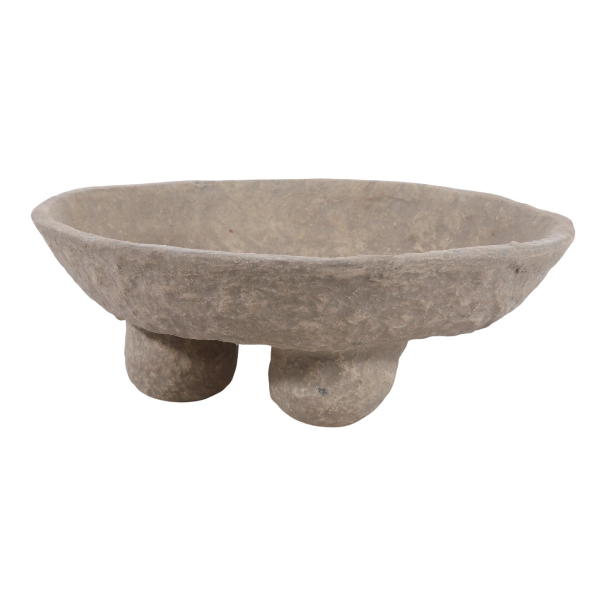 12x12" Paper Mache Knobby Footed Bowl, Taupe Bowl| Sagebrook Home