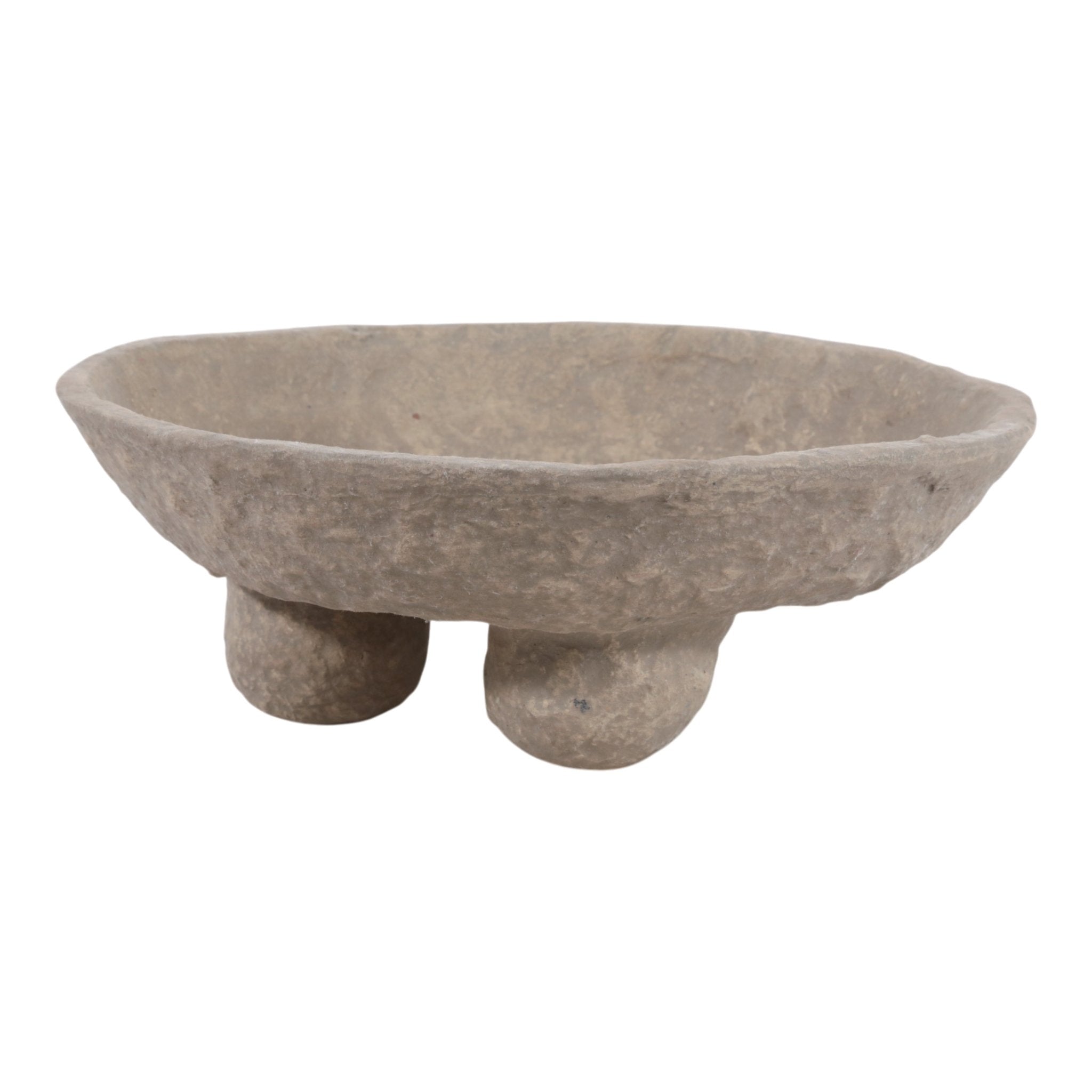 12x12" Paper Mache Knobby Footed Bowl, Taupe Bowl| Sagebrook Home