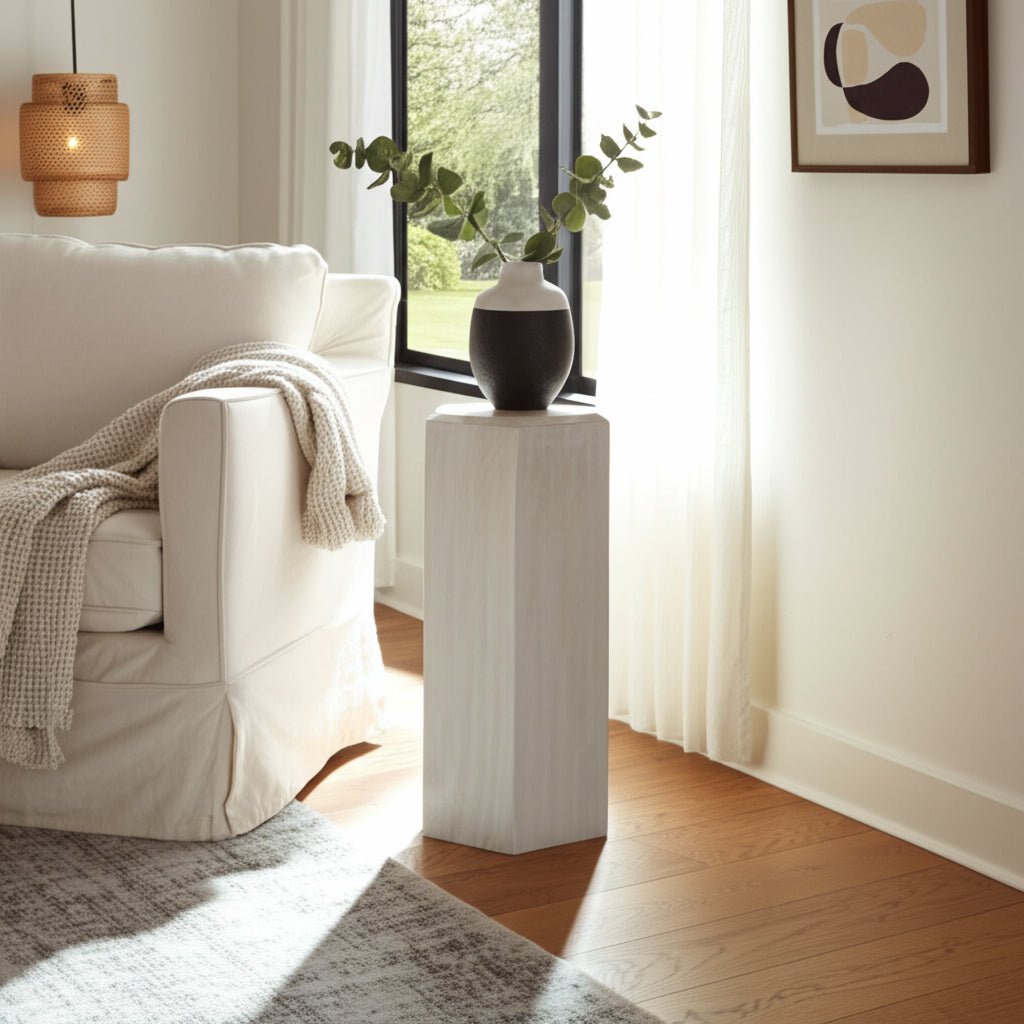 12x36" Novus Large Wood Pedestal Accent & End Tables| Sagebrook Home