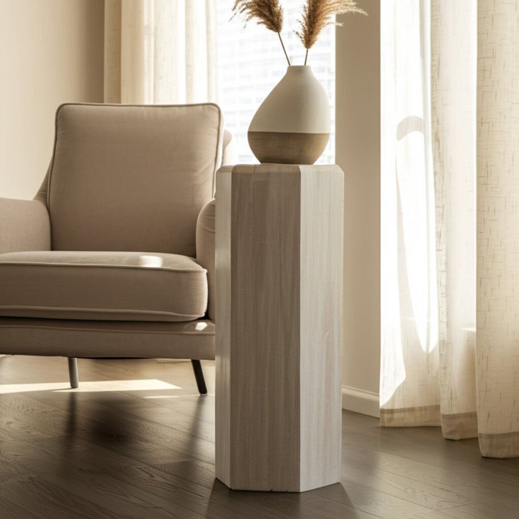 12x36" Novus Large Wood Pedestal Accent & End Tables| Sagebrook Home
