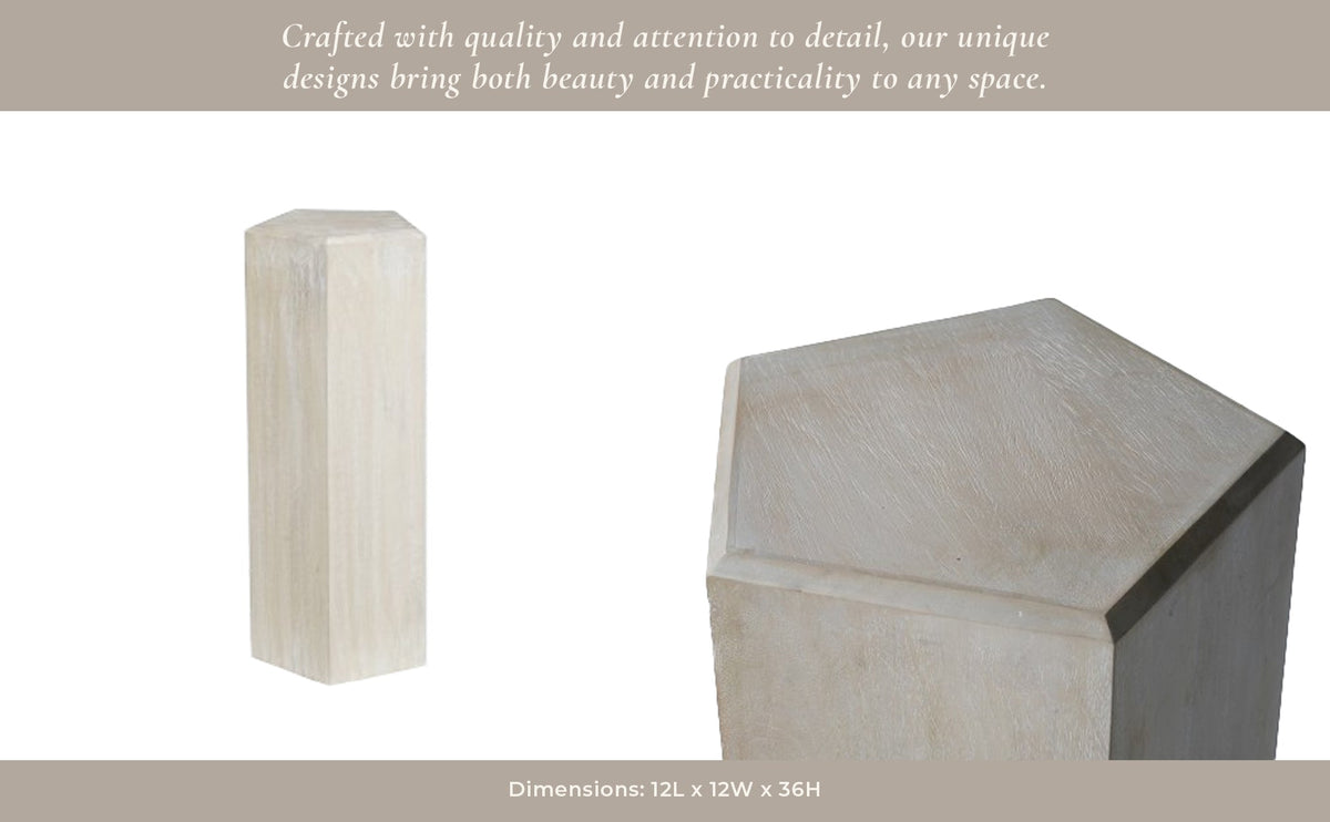 12x36" Novus Large Wood Pedestal Accent & End Tables| Sagebrook Home