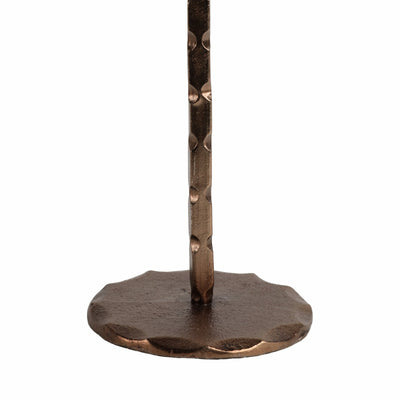 12x4" Forged Cast Iron Taper Holder, Matte Bronze - Al Rugaib Furniture