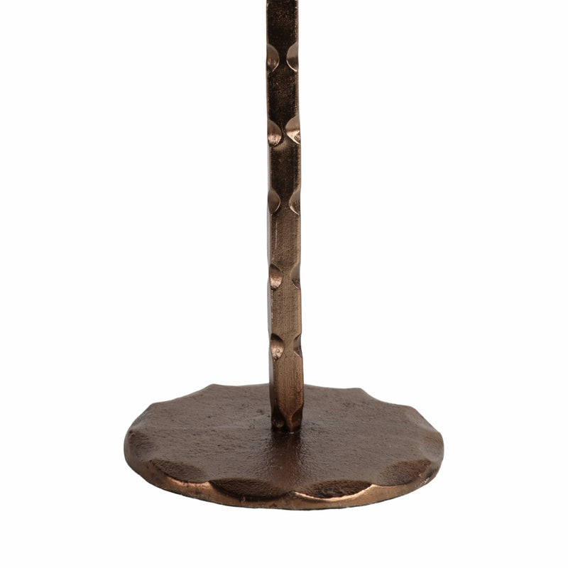 12x4" Forged Cast Iron Taper Holder, Matte Bronze - Al Rugaib Furniture