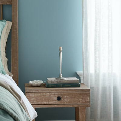 12x4" Traditional Cast Iron Taper Holder, Silver - Al Rugaib Furniture