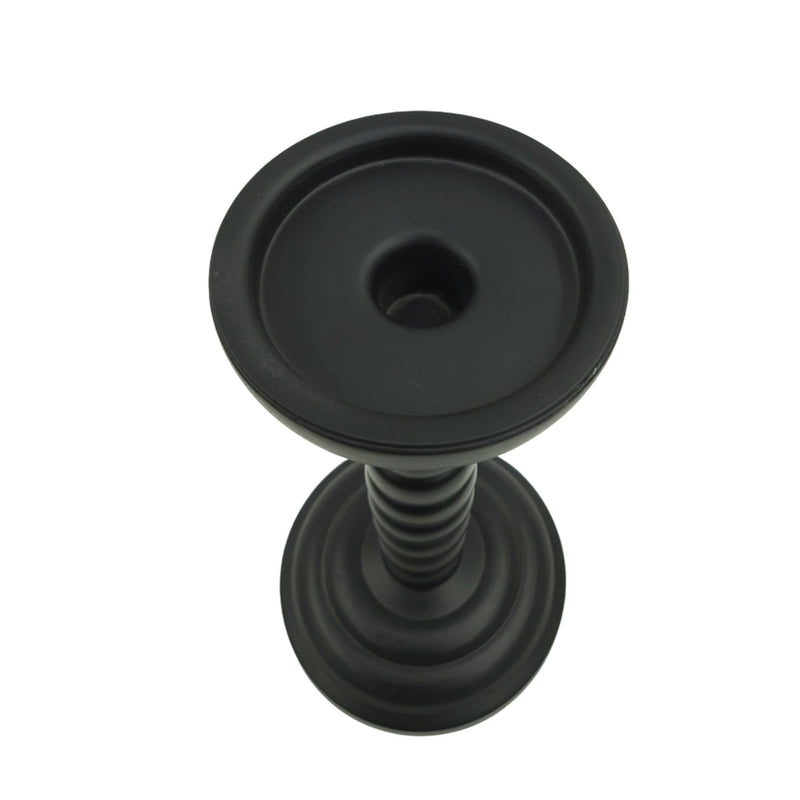 12x5" Stacked Pillar & Taper Holder, Black - Al Rugaib Furniture