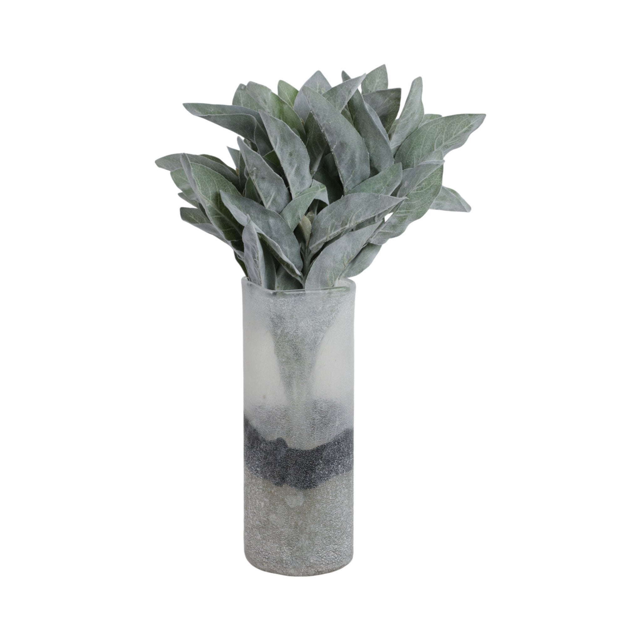 12X6" OMBRE SODA FINISH GLASS VASE, CLEAR/BLACK Vases and Jars| Sagebrook Home