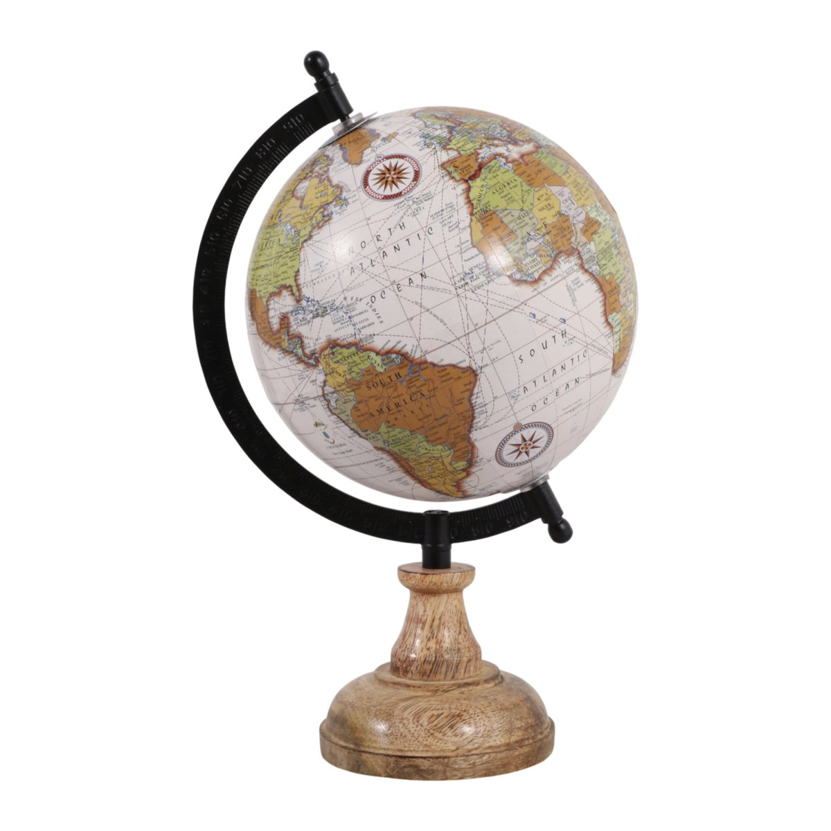 12X7" GLOBE ON WOOD BASE, NATURAL Table Decors| Sagebrook Home