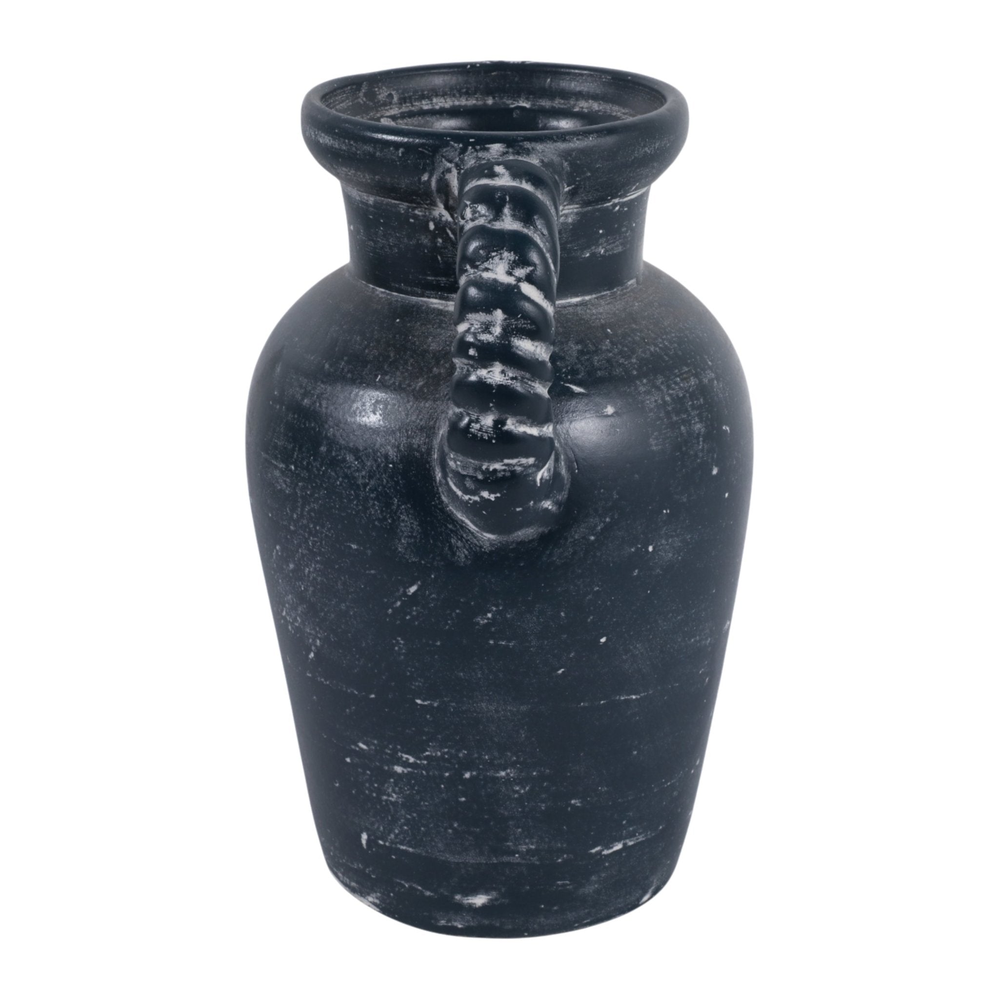 12x9" Twisted Handle Terracotta Vase, Blue Vases and Jars| Sagebrook Home