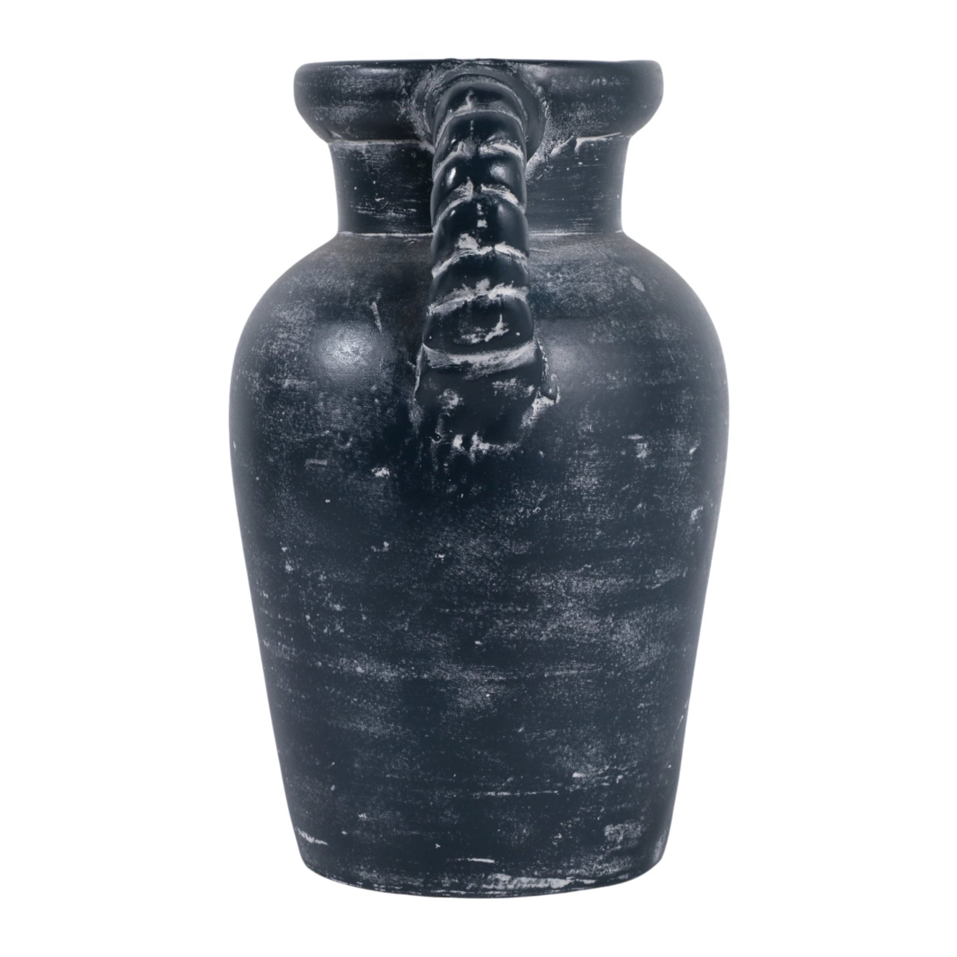 12x9" Twisted Handle Terracotta Vase, Blue Vases and Jars| Sagebrook Home