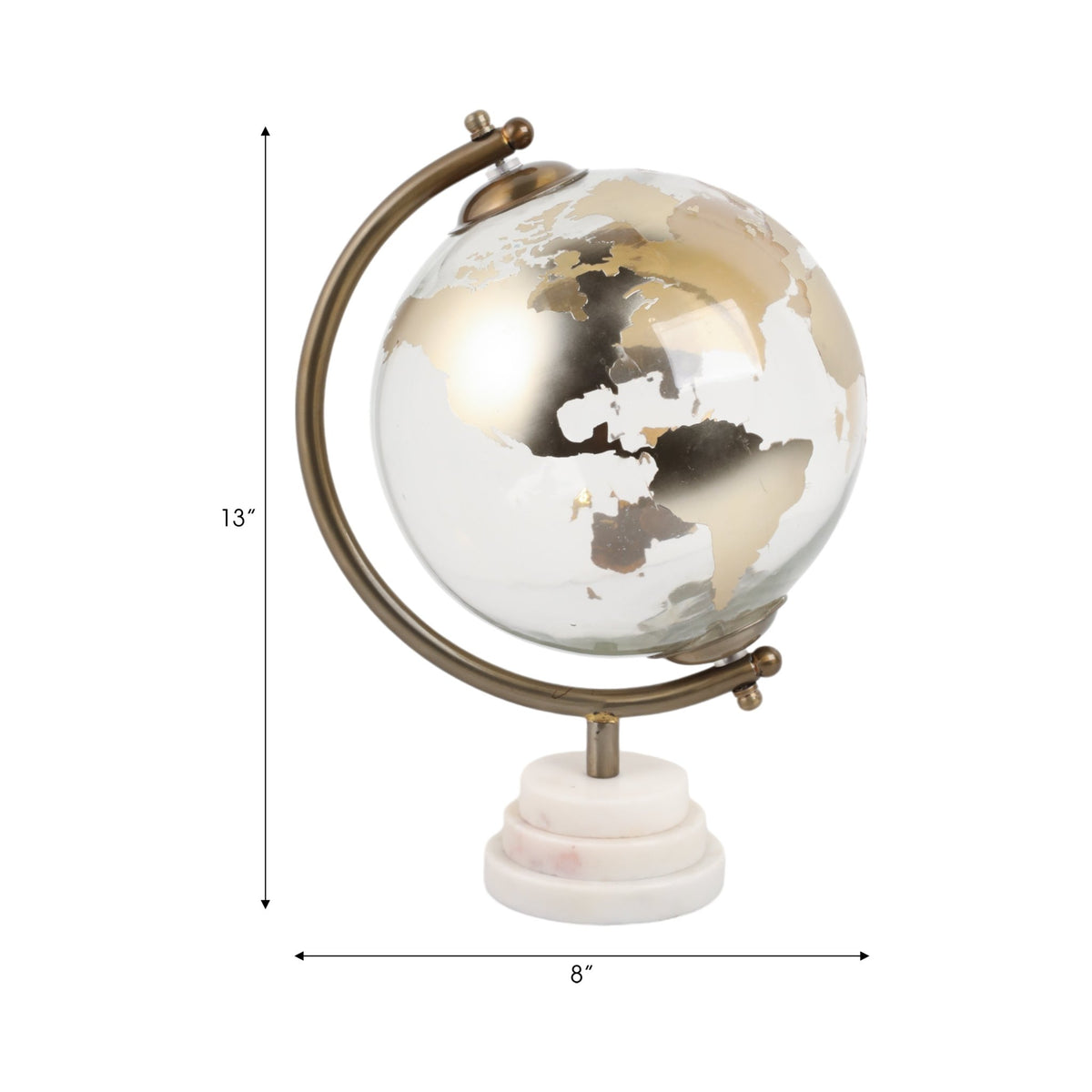 13" Bardot Glass Glboe Statuary Table Decors| Sagebrook Home
