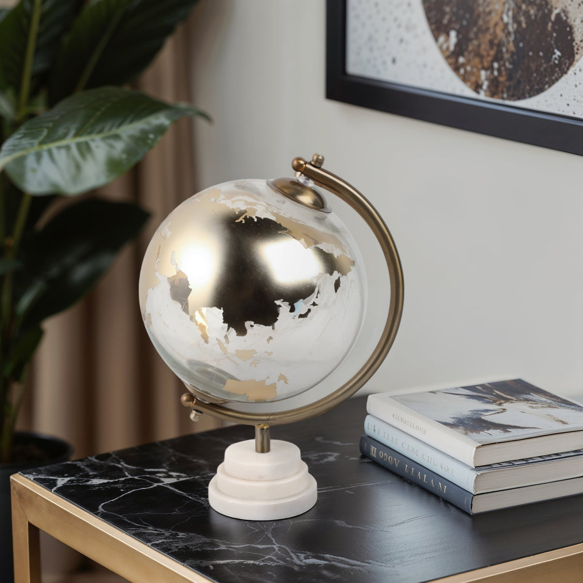 13" Bardot Glass Glboe Statuary Table Decors| Sagebrook Home