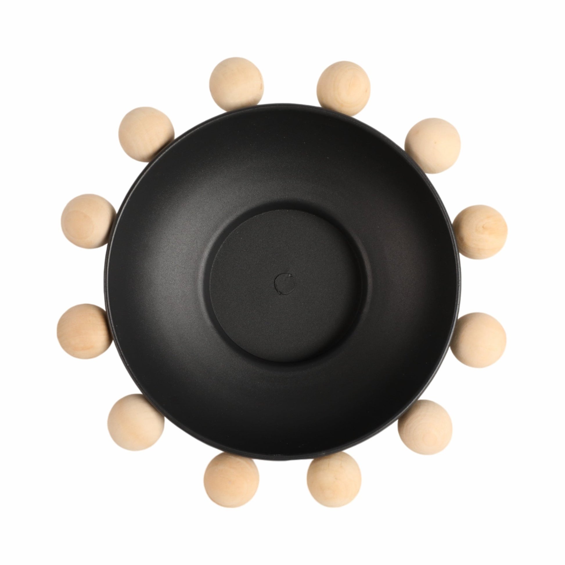 13" Bowl With Large Wooden Knobs, Black Table Decors| Sagebrook Home