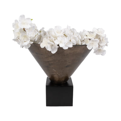 13" Cassendra Small Metal Vase, Gold - Al Rugaib Furniture