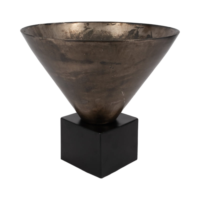 13" Cassendra Small Metal Vase, Gold - Al Rugaib Furniture