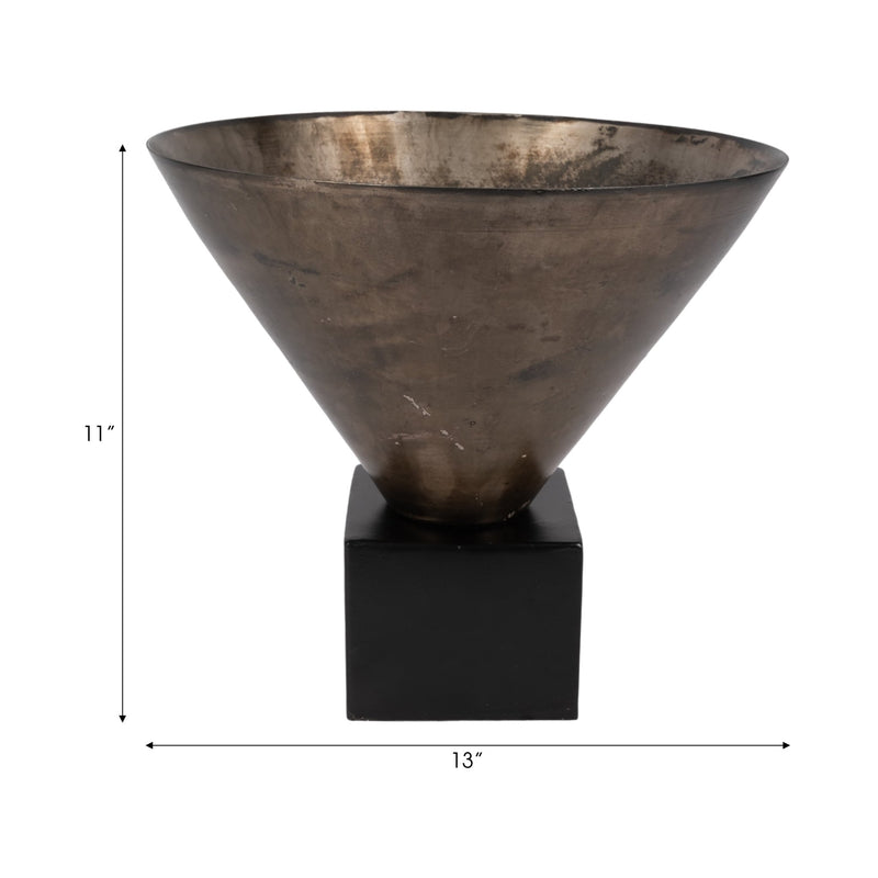 13" Cassendra Small Metal Vase, Gold - Al Rugaib Furniture